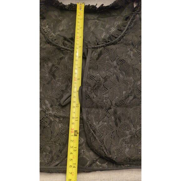 Vintage Pandora Womens Black Lace Lingerie Tie Vest, Small, Goth Witchy Coquette - Picture 6 of 8